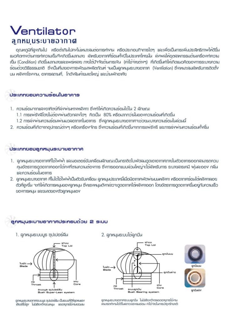 เรื่องน่ารู้ลูกหมุนระบายอากาศ